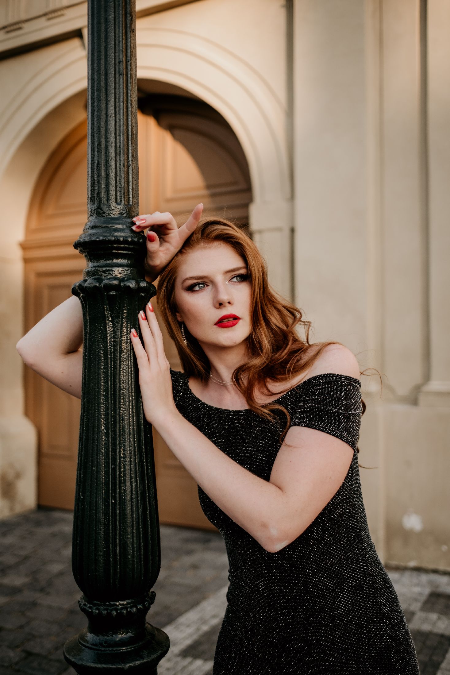 Beautiful model at Prague Castle captured by professional Prague fashion photographer