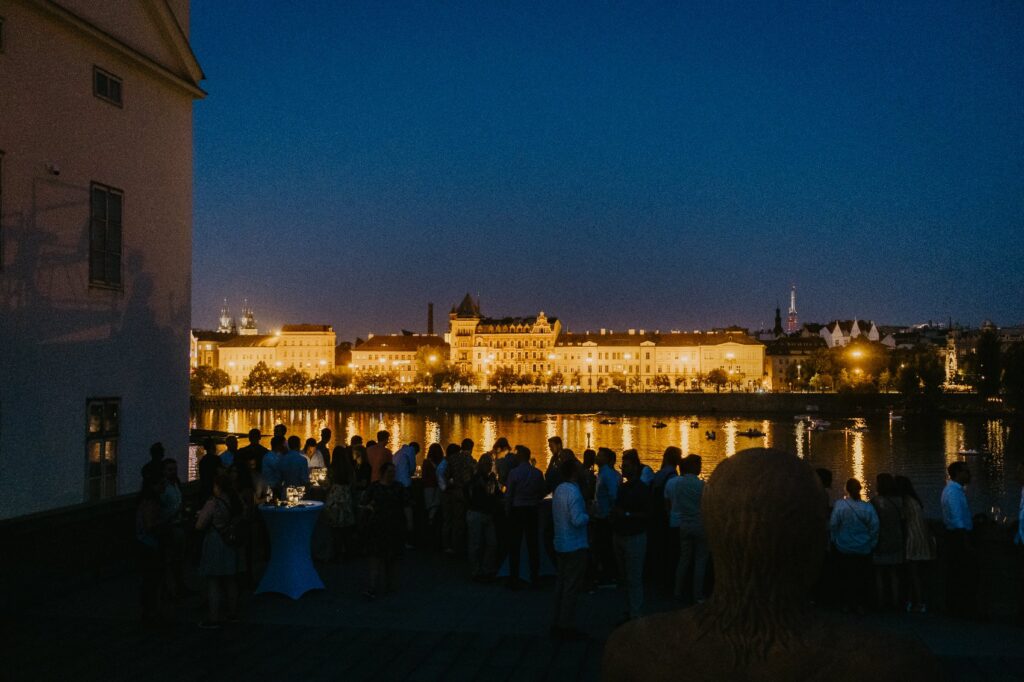 Stylish event photograph capturing the atmosphere of Prague