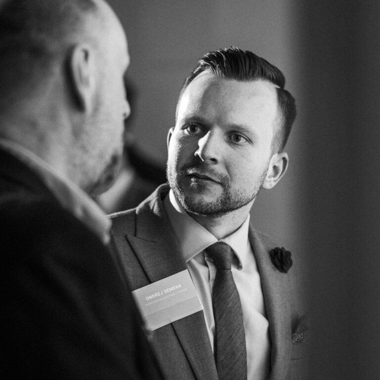 Emotional moment during corporate award ceremony